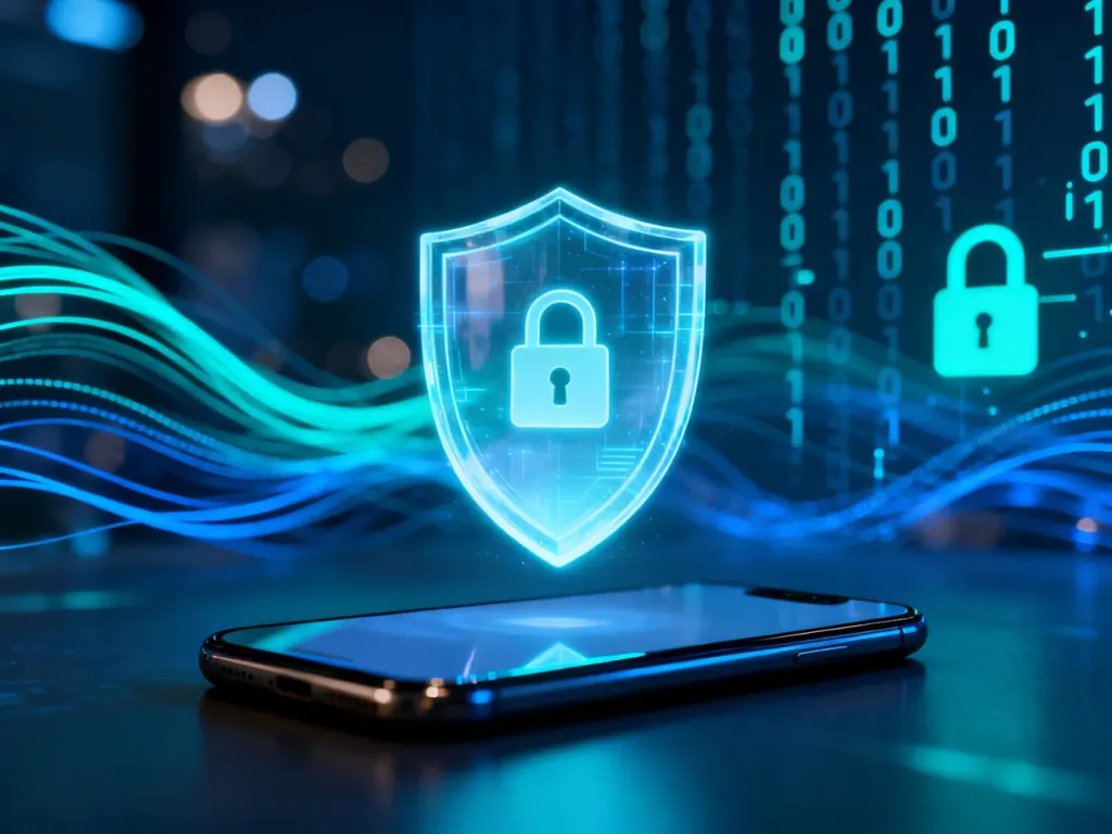 Cyfrowa tarcza nad ekranem smartfona symbolizująca bezpieczne uwierzytelnianie płatności online w systemie 3D Secure.